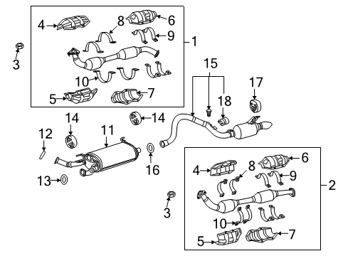 2011 Lexus LX570 Exhaust Components Front Pipe Diagram for 17410-38270