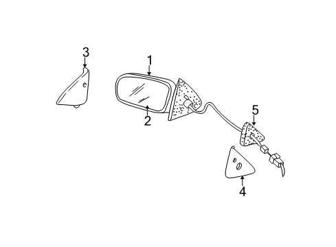 2004 Chevrolet Cavalier Outside Mirrors Mirror Asm-Outside Rear View Diagram for 10362460