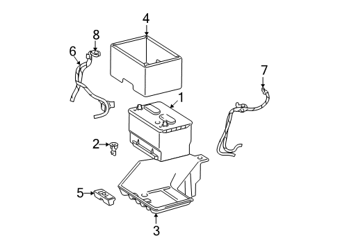 2006 Dodge Ram 1500 Battery Tray-Battery Diagram for 55276205AD
