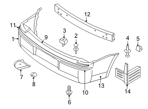 2006 Chrysler 300 Rear Bumper Molding-FASCIA Diagram for 4805987AA