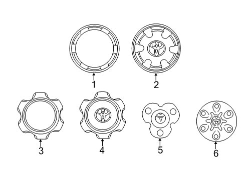 2002 Toyota Tacoma Wheel Covers & Trim Wheel Cap Diagram for 42603-04070