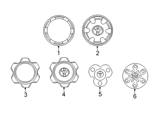 1995 Toyota Tacoma Wheel Covers & Trim Wheel Cap Diagram for 42603-35600