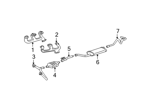 1998 Chevrolet C1500 Exhaust Components, Exhaust Manifold Exhaust Muffler Assembly (W/ Exhaust Manifold Pipe) Diagram for 15735464