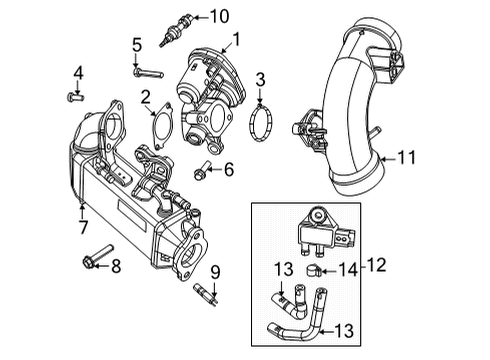 2022 Jeep Wrangler Emission Components Sensor-Exhaust Temperature Diagram for 68492934AA