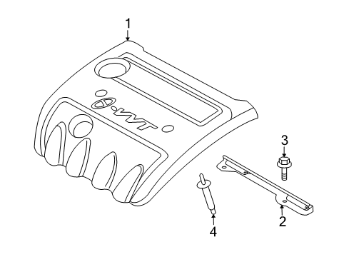 2008 Hyundai Sonata Engine Appearance Cover Bracket-Engine Cover Mounting Diagram for 29245-25000