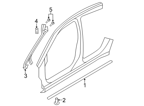 2009 Chrysler Sebring Exterior Trim - Pillars, Rocker & Floor SILL-Body Side Diagram for 5155614AD