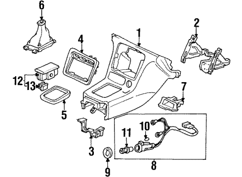1997 Acura CL Front Console Console, Front (Classy Gray) Diagram for 77291-SY8-A01ZA