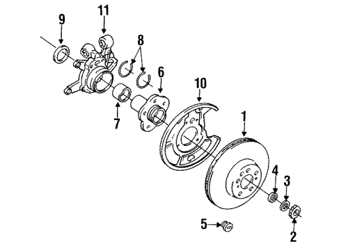 1994 Infiniti J30 Rear Brakes Housing-Rear Axle, LH Diagram for 43019-16Y00