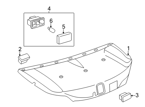 2003 Lexus SC430 Bulbs Clip Diagram for 90467-08220-B0