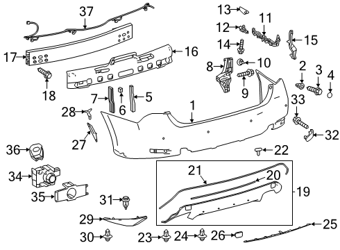 2017 Lexus GS F Parking Aid Sensor, Ultrasonic Diagram for 89341-06050-B2