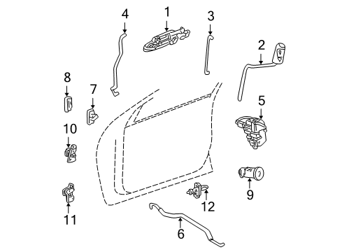 2003 Chrysler 300M Front Door - Lock & Hardware Link-Outside Handle To Latch Diagram for 4574152