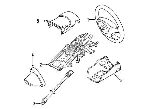 2008 Ford Taurus Steering Column & Wheel, Steering Gear & Linkage Steering Wheel Diagram for 8G1Z-3600-AD