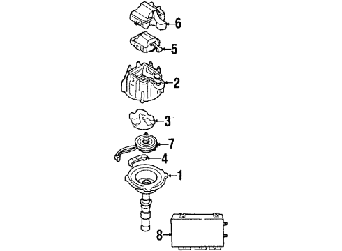 1994 Cadillac DeVille Ignition System Wire, Spark Plug #7 Cyl Diagram for 12192059