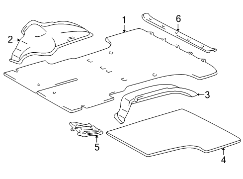 1998 Toyota 4Runner Interior Trim - Rear Body Carpet, Rear Wheel House, RH Diagram for 58519-35050-B0