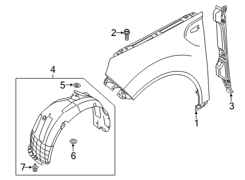 2022 Kia Soul Fender & Components Guard Assembly-Front WHE Diagram for 86812K0000