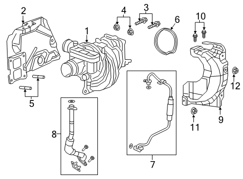 2020 Jeep Wrangler Turbocharger & Components Screw-HEXAGON FLANGE Head Diagram for 6512082AA