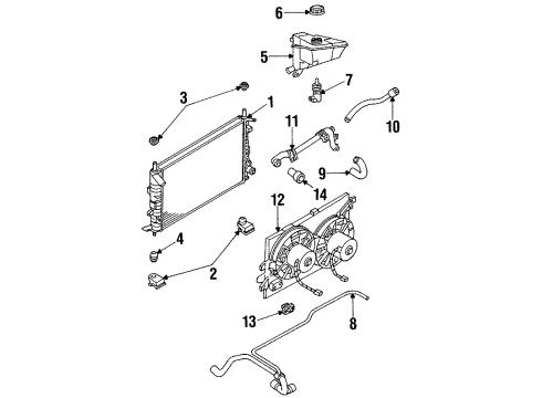 1999 Ford Contour Radiator & Components Inlet Hose Diagram for F8RZ-8A506-DA