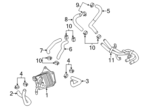 2017 Honda Civic Trans Oil Cooler Hose, MTf (A) Diagram for 25211-5DE-007