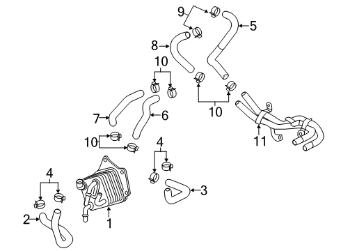 2017 Honda Civic Trans Oil Cooler Cooler, MTf Diagram for 25560-5DE-003