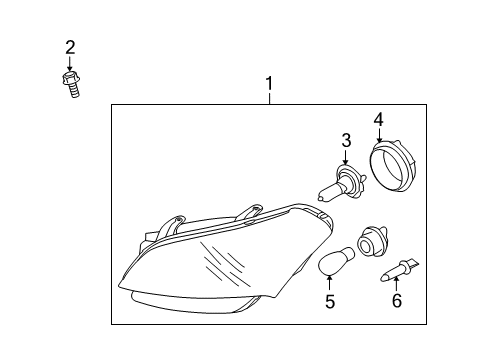 2010 Kia Soul Bulbs Driver Side Headlight Assembly Diagram for 921012K030