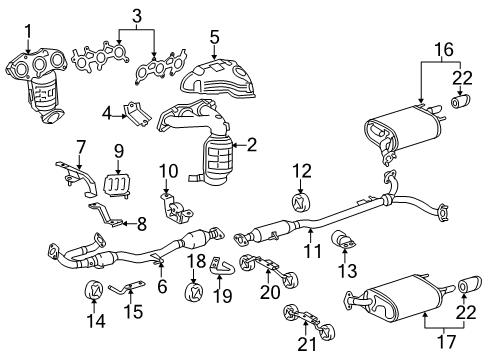 2006 Toyota Avalon Exhaust Manifold Exhaust Manifold Sub-Assembly, Left Diagram for 17150-31160