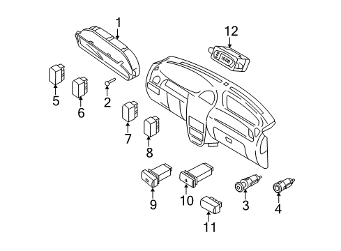 2004 Kia Rio Switches Cluster Assembly-Instrument Diagram for 94001FD070