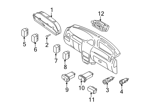 2004 Kia Rio Switches Cluster Assembly-Instrument Diagram for 94001FD080