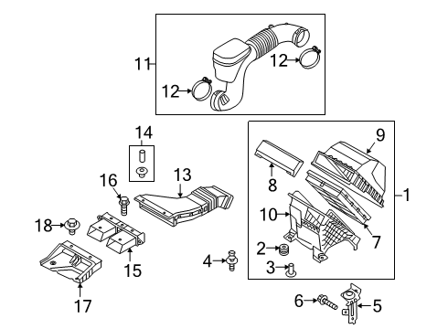 2017 Kia Sorento Air Intake Hose Assembly-Air Intake Diagram for 28130C5100