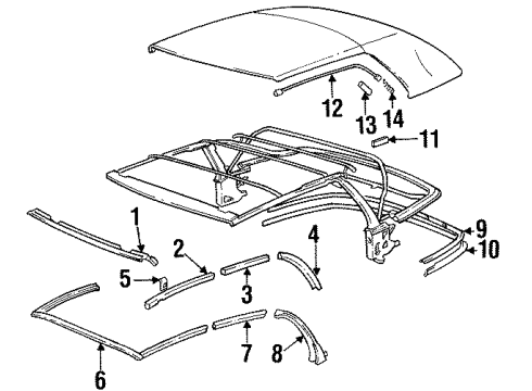 1994 BMW 318i Folding Top Spring Diagram for 54311932747
