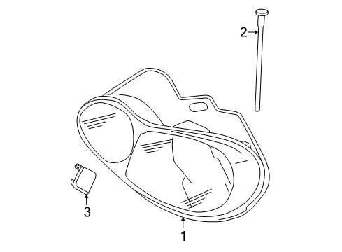 2002 Chrysler 300M Headlamps Headlamp Assembly Right Diagram for 4780002AD