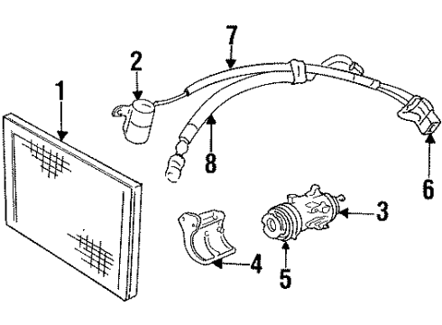 1989 Dodge Grand Caravan A/C Condenser, Compressor & Lines -Assembly - A/C DISCH & LIQ Diagram for 4773371