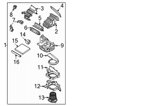 2022 Kia Carnival Blower Motor & Fan Motor & Fan Assembly-A/C Diagram for 97113R0000