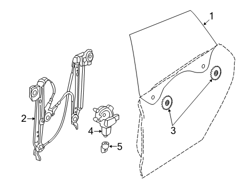 2015 BMW 435i xDrive Gran Coupe Front Door Rear Left Window Regulator Diagram for 51357365257