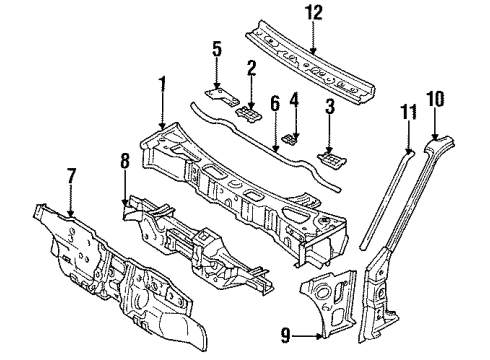 1985 Nissan Maxima Cowl Dash-Lower Diagram for 67300-13E30