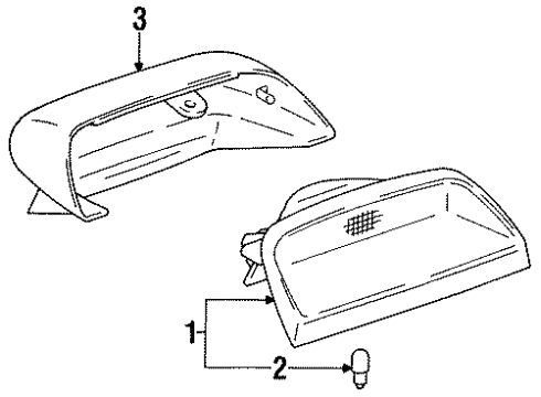 1992 Toyota Tercel High Mount Lamps Lamp Assy, Center Stop Diagram for 81570-16080-22