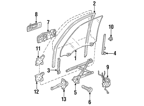 1992 Honda Accord Door & Components Cover, L. Actuator Diagram for 72155-SM4-C01