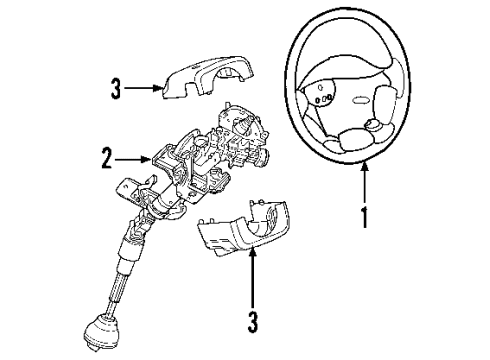 2014 Dodge Journey Steering Column, Steering Wheel & Trim Column-Steering Diagram for 5057548AE
