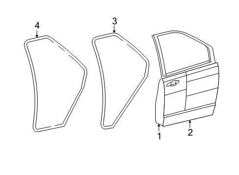 2013 Ram C/V Front Door WEATHERSTRIP-Front Door Opening Diagram for 1DA08BD1AH