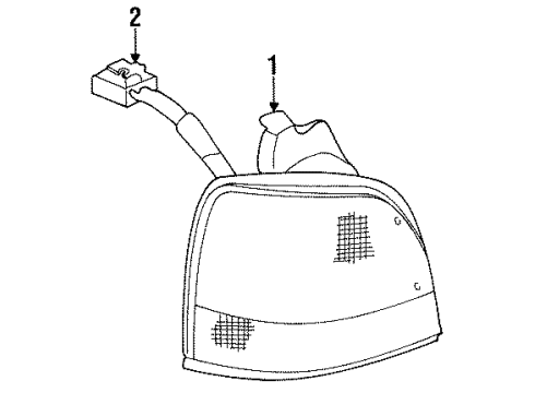 1995 Saturn SW2 Combination Lamps Lens & Housing Asm, Tail Lamp Diagram for 21095296