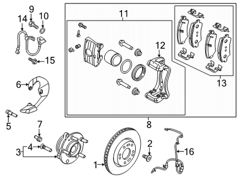 2022 Hyundai Ioniq 5 Front Brakes PAD KIT-FRONT DISC BRAKE Diagram for 58101-GIA00