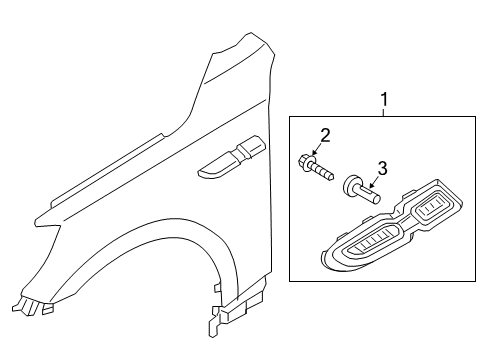 2016 Kia K900 Exterior Trim - Fender GARNISH Assembly-Fender Diagram for 877713T200