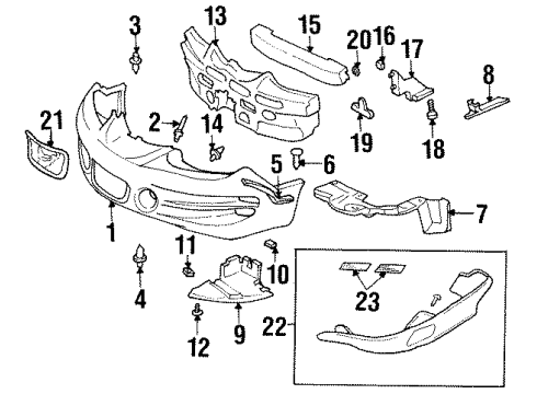 2002 Pontiac Firebird Front Bumper Outer Support Diagram for 10414796