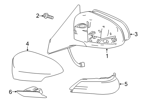 2016 Toyota Avalon Outside Mirrors Mirror Sub-Assembly, Outer Rear View, Left Diagram for 87906-07061