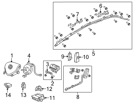 2011 Acura TSX Air Bag Components SRS Unit (Rewritable) Diagram for 77960-TL7-A01