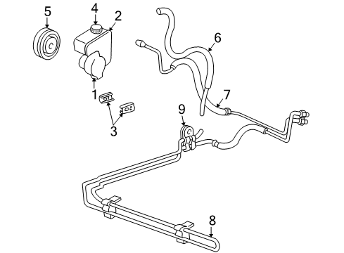 1999 Pontiac Montana P/S Pump & Hoses, Steering Gear & Linkage Pressure Hose Diagram for 26068759