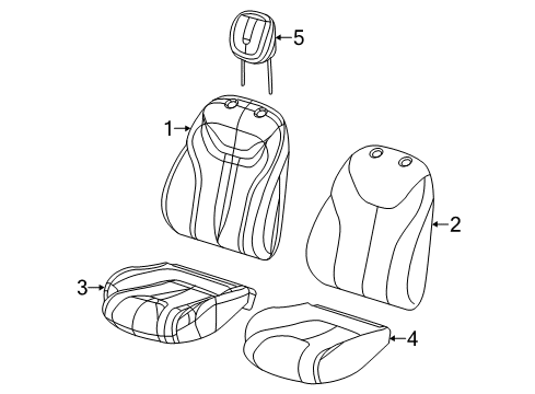 2014 Dodge Dart Front Seat Components HEADREST-Front Diagram for 5RP73DX9AA