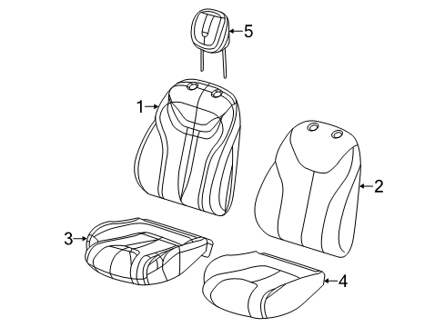 2014 Dodge Dart Front Seat Components Front Seat Back Cover Diagram for 5SH99DX9AA
