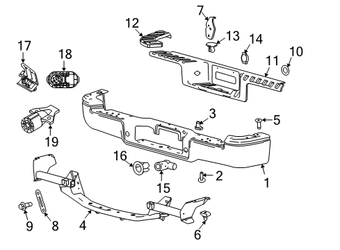 2009 Ford F-150 Parking Aid Mount Bracket Bolt Diagram for -W505435-S439