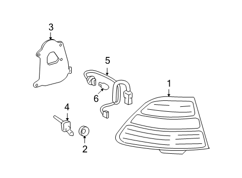 2005 Lexus LS430 Bulbs Lens & Body Diagram for 81561-50140