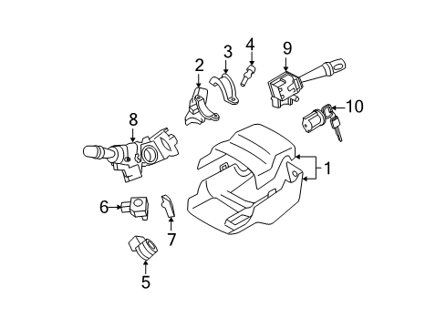 2007 Toyota Yaris Ignition Lock Ignition Lock Cylinder Diagram for 69057-52850